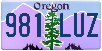 OR license plate 981LUZ