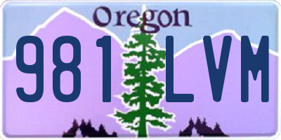 OR license plate 981LVM