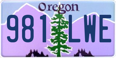 OR license plate 981LWE