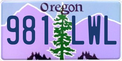 OR license plate 981LWL