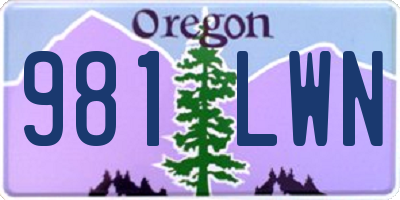 OR license plate 981LWN