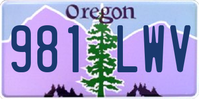 OR license plate 981LWV