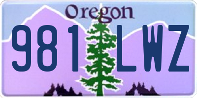 OR license plate 981LWZ