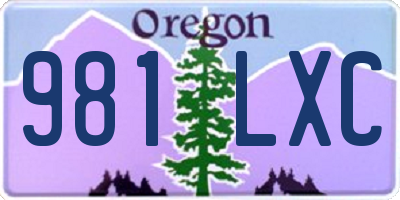 OR license plate 981LXC