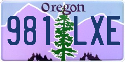 OR license plate 981LXE