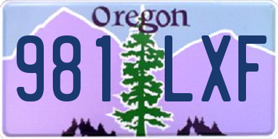 OR license plate 981LXF