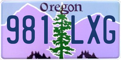 OR license plate 981LXG