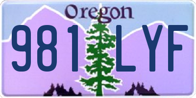 OR license plate 981LYF