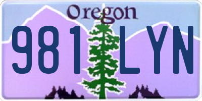 OR license plate 981LYN