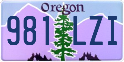 OR license plate 981LZI