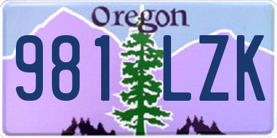 OR license plate 981LZK