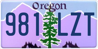 OR license plate 981LZT