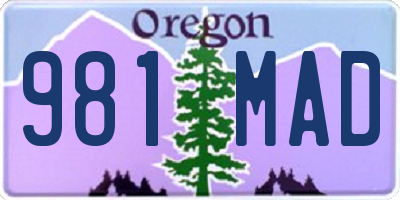 OR license plate 981MAD