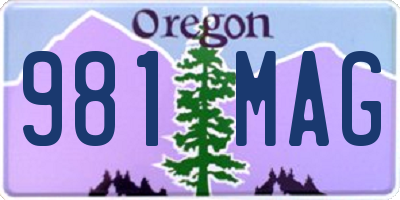 OR license plate 981MAG