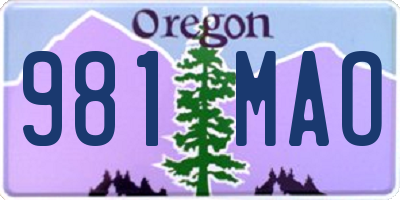 OR license plate 981MAO