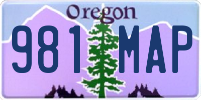 OR license plate 981MAP