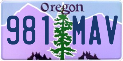 OR license plate 981MAV