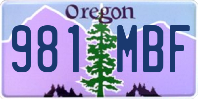 OR license plate 981MBF