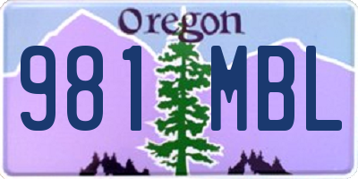 OR license plate 981MBL