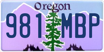 OR license plate 981MBP