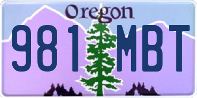 OR license plate 981MBT