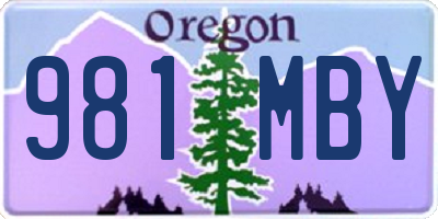 OR license plate 981MBY