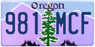 OR license plate 981MCF