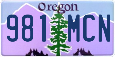 OR license plate 981MCN