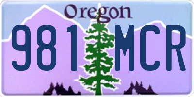 OR license plate 981MCR