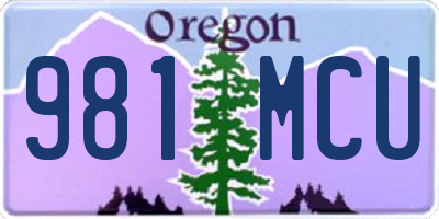 OR license plate 981MCU