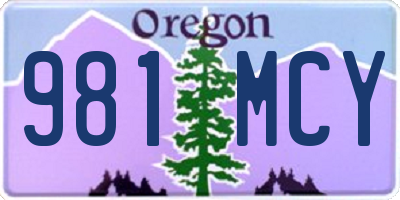 OR license plate 981MCY