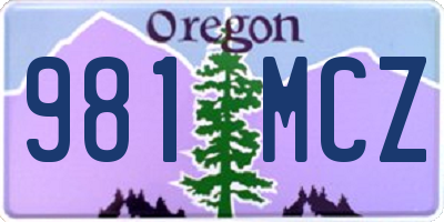 OR license plate 981MCZ