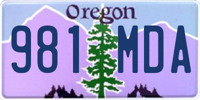 OR license plate 981MDA