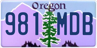 OR license plate 981MDB