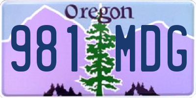 OR license plate 981MDG