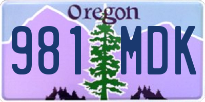 OR license plate 981MDK