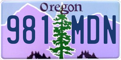 OR license plate 981MDN