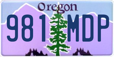 OR license plate 981MDP