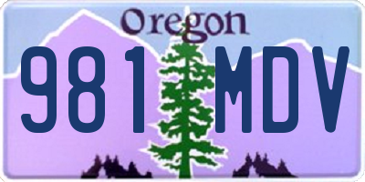 OR license plate 981MDV