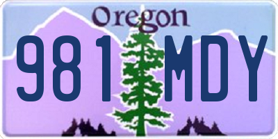 OR license plate 981MDY