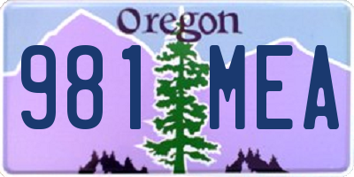 OR license plate 981MEA