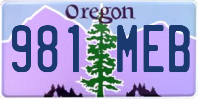 OR license plate 981MEB