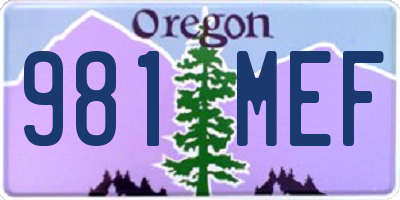 OR license plate 981MEF