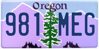 OR license plate 981MEG