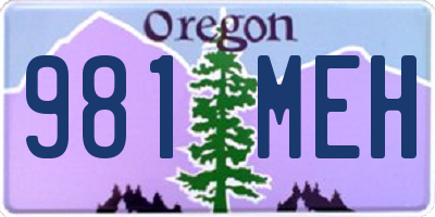 OR license plate 981MEH