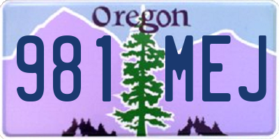 OR license plate 981MEJ