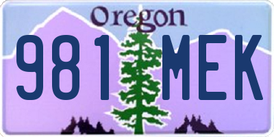 OR license plate 981MEK