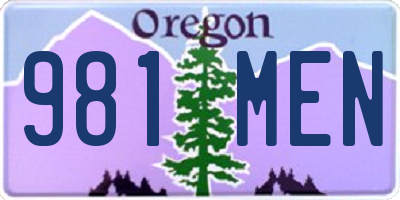 OR license plate 981MEN