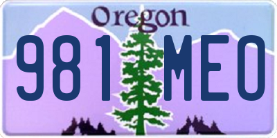 OR license plate 981MEO