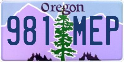 OR license plate 981MEP